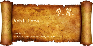 Vahl Mara névjegykártya